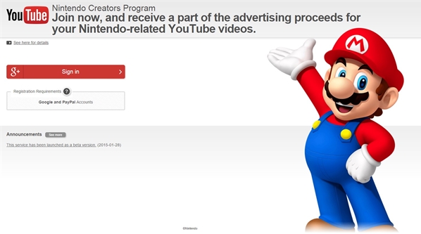 Nintendo compartirá ganancias con los  usuarios de Youtube