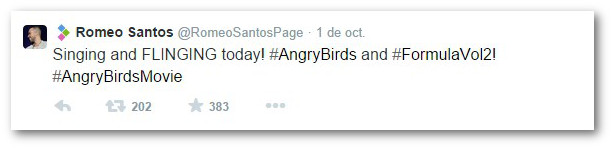 Romeo Santos en la película de Angry Birds